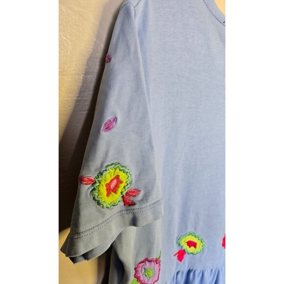 Michael Simon Vintage Embroidered Floral Design Boat Neck Short Sleeve Cotton Lg - Picture 5 of 6